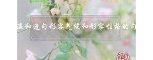 关于温和的短句子,温和形容气候和性格的句子？