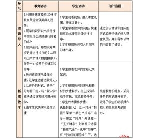 句子排序的教案,什么叫一一间隔排列教学设计？