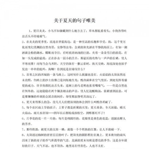 夏天的诗句子短句唯美,度假的唯美诗句？