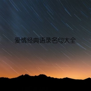 爱情经典语录名句大全