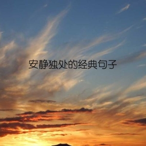 安静独处的经典句子