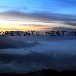 父母恩情浩瀚无边，感恩永不过时