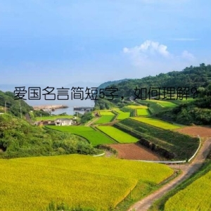 爱国名言简短5字，如何理解？