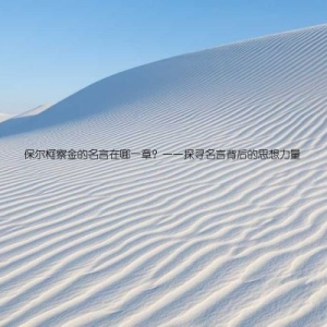 保尔柯察金的名言在哪一章？——探寻名言背后的思想力量