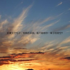 初夏文艺句子：悄悄告诉我，能不能做你一辈子的夜空？