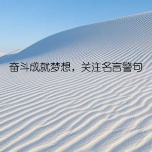 奋斗成就梦想，关注名言警句