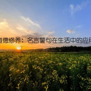 道德修养：名言警句在生活中的应用