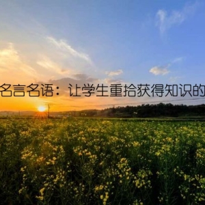 读书名言名语：让学生重拾获得知识的热情