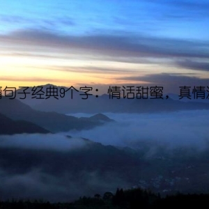 爱情句子经典9个字：情话甜蜜，真情流露