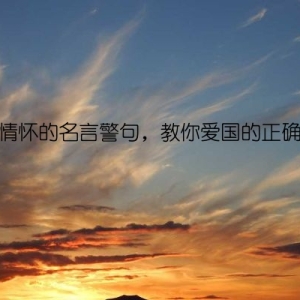 爱国情怀的名言警句，教你爱国的正确态度