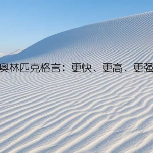 奥林匹克格言：更快、更高、更强