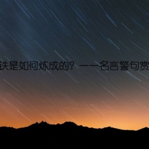 钢铁是如何炼成的？——名言警句赏析