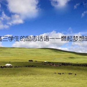 鼓励高三学生的励志话语——燃起梦想的火苗