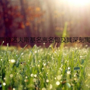 奥斯特洛夫斯基名言名句及其深刻寓意