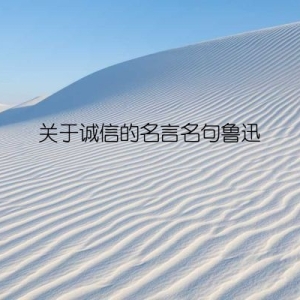 关于诚信的名言名句鲁迅