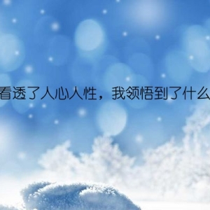 “看透了人心人性，我领悟到了什么？”