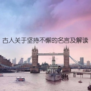 古人关于坚持不懈的名言及解读