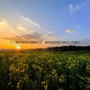个人座右铭励志名言古文，教你如何成为学习上的高手