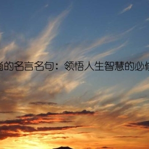 高尚的名言名句：领悟人生智慧的必修课