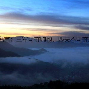孟子名言：三军可夺帅也，匹夫不可夺志也。