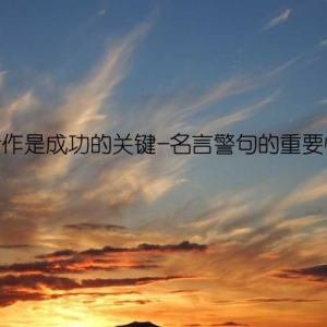 合作是成功的关键-名言警句的重要性