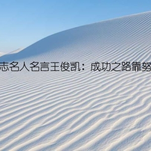 励志名人名言王俊凯：成功之路靠努力