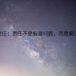 领悟责任：责任不是躲避问题，而是解决问题