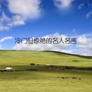 冷门但惊艳的名人名言