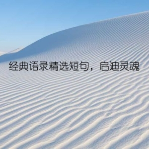 经典语录精选短句，启迪灵魂