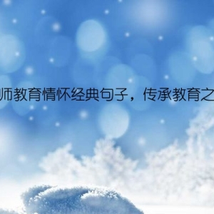 教师教育情怀经典句子，传承教育之道