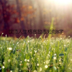 教师人生格言励志短句8字