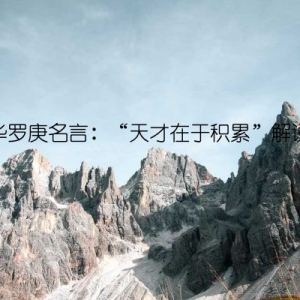 华罗庚名言：“天才在于积累”解说