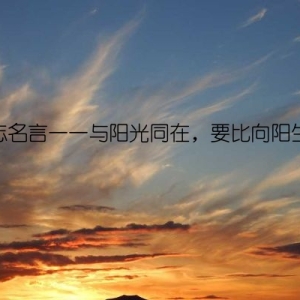 励志名言——与阳光同在，要比向阳生长