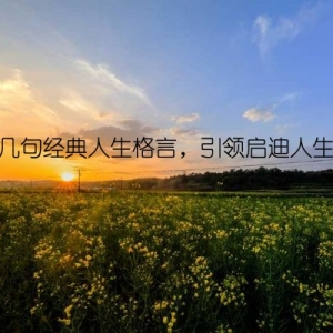 几句经典人生格言，引领启迪人生