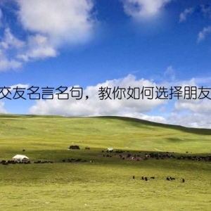 交友名言名句，教你如何选择朋友