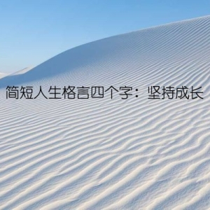 简短人生格言四个字：坚持成长
