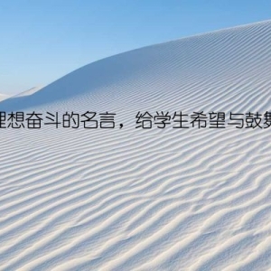 理想奋斗的名言，给学生希望与鼓舞