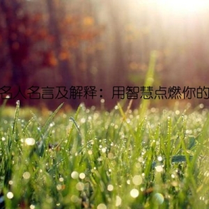 励志名人名言及解释：用智慧点燃你的人生