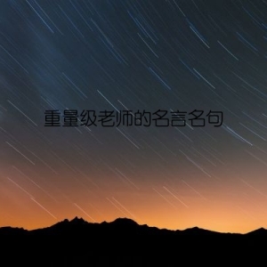重量级老师的名言名句