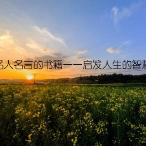推荐名人名言的书籍——启发人生的智慧宝库