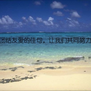 团结友爱的佳句，让我们共同努力
