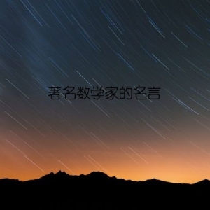 著名数学家的名言