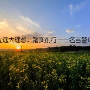 树立远大理想，踏实前行——名言警句选