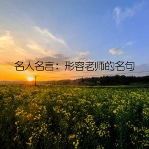 名人名言：形容老师的名句