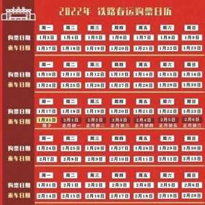 2022春运购票日历图