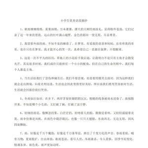 小学生优美语段摘抄