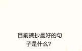 目前摘抄最好的句子是什么？