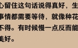 把耐心留住，惊喜会慢慢酝酿而出。