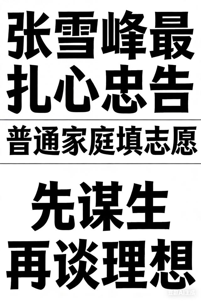 张雪峰最扎心教育语录合集，普通家庭必看！没有鸡汤，全是大实话