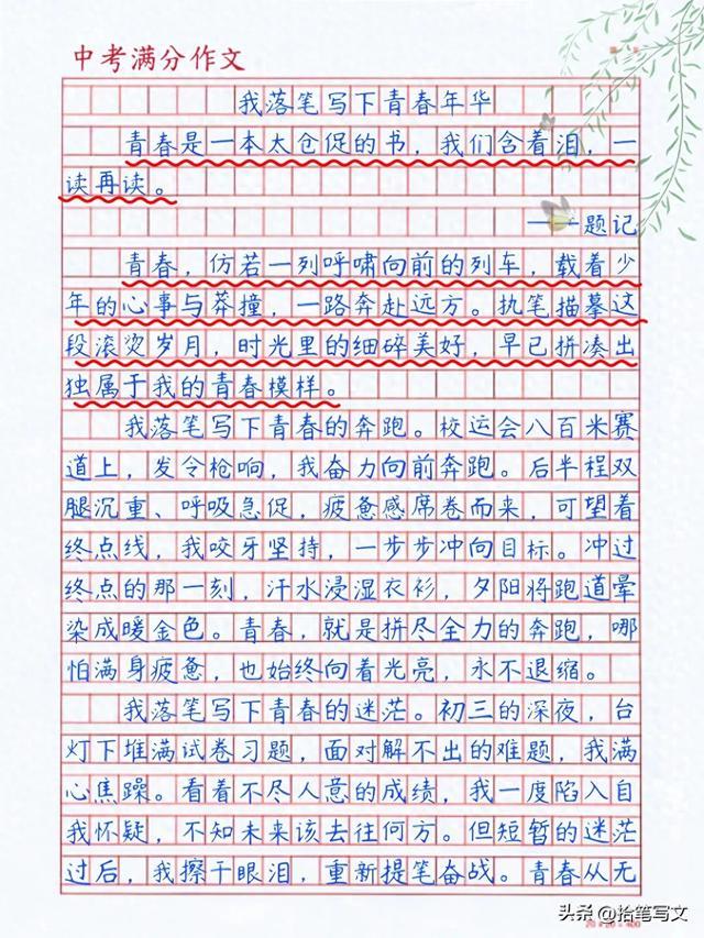 《我落笔写下青春年华》